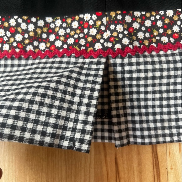 NWT Vintage 90s Y2K Cottage Core Gingham Floral Trim Skirt - Picture 4 of 7
